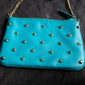 Blue and Gold studded purse